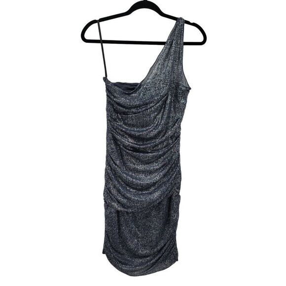 Vintage Y2K Fredrick's of Hollywood Dress One Shoulder Ruched Bodycon Sparkle M - Picture 8 of 14